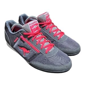 KangaROOS Gray & Pink Trainers Running Shoes Retro Womens Sz 12 Mens Sz 10